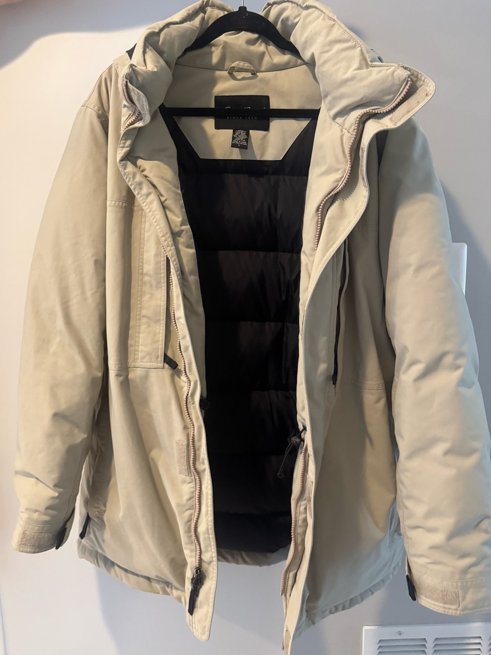 Eddie Bauer Beige and Black Insulated Jacket